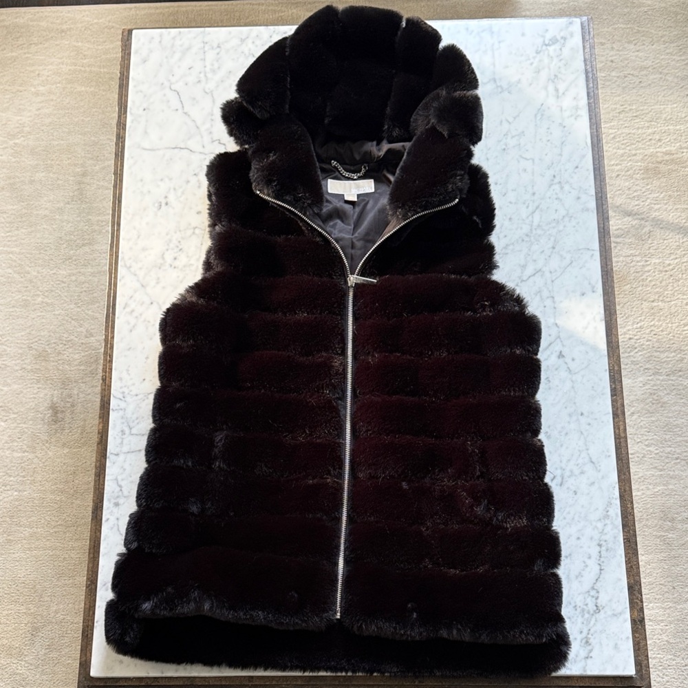 MICHAEL Michael Kors Dark Faux Fur Vest